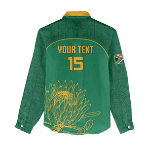 Custom South Africa Women Casual Shirt Lion Mascot Proteas Cricket