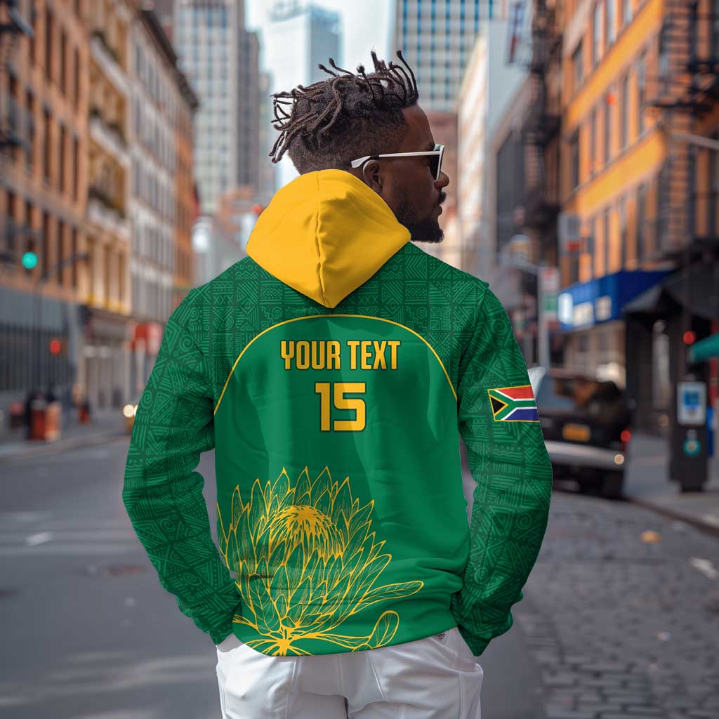 Custom South Africa Zip Hoodie Lion Mascot Proteas Cricket