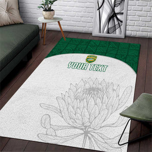 Custom Afro South Africa Cricket Area Rug Go Proteas - African Pattern