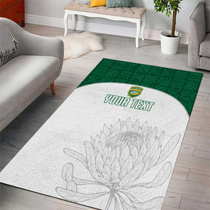 Custom Afro South Africa Cricket Area Rug Go Proteas - African Pattern