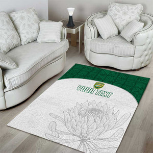 Custom Afro South Africa Cricket Area Rug Go Proteas - African Pattern