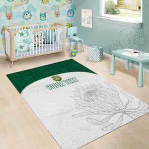 Custom Afro South Africa Cricket Area Rug Go Proteas - African Pattern