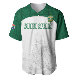 Custom Afro South Africa Cricket Baseball Jersey Go Proteas - African Pattern