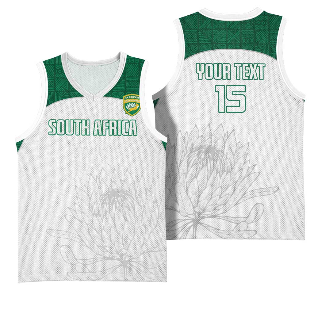 Custom Afro South Africa Cricket Basketball Jersey Go Proteas - African Pattern LT15