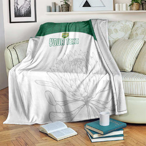 Custom Afro South Africa Cricket Blanket Go Proteas - African Pattern