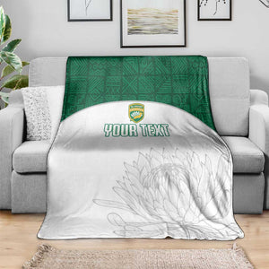 Custom Afro South Africa Cricket Blanket Go Proteas - African Pattern