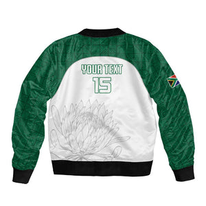 Custom Afro South Africa Cricket Bomber Jacket Go Proteas - African Pattern