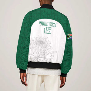 Custom Afro South Africa Cricket Bomber Jacket Go Proteas - African Pattern