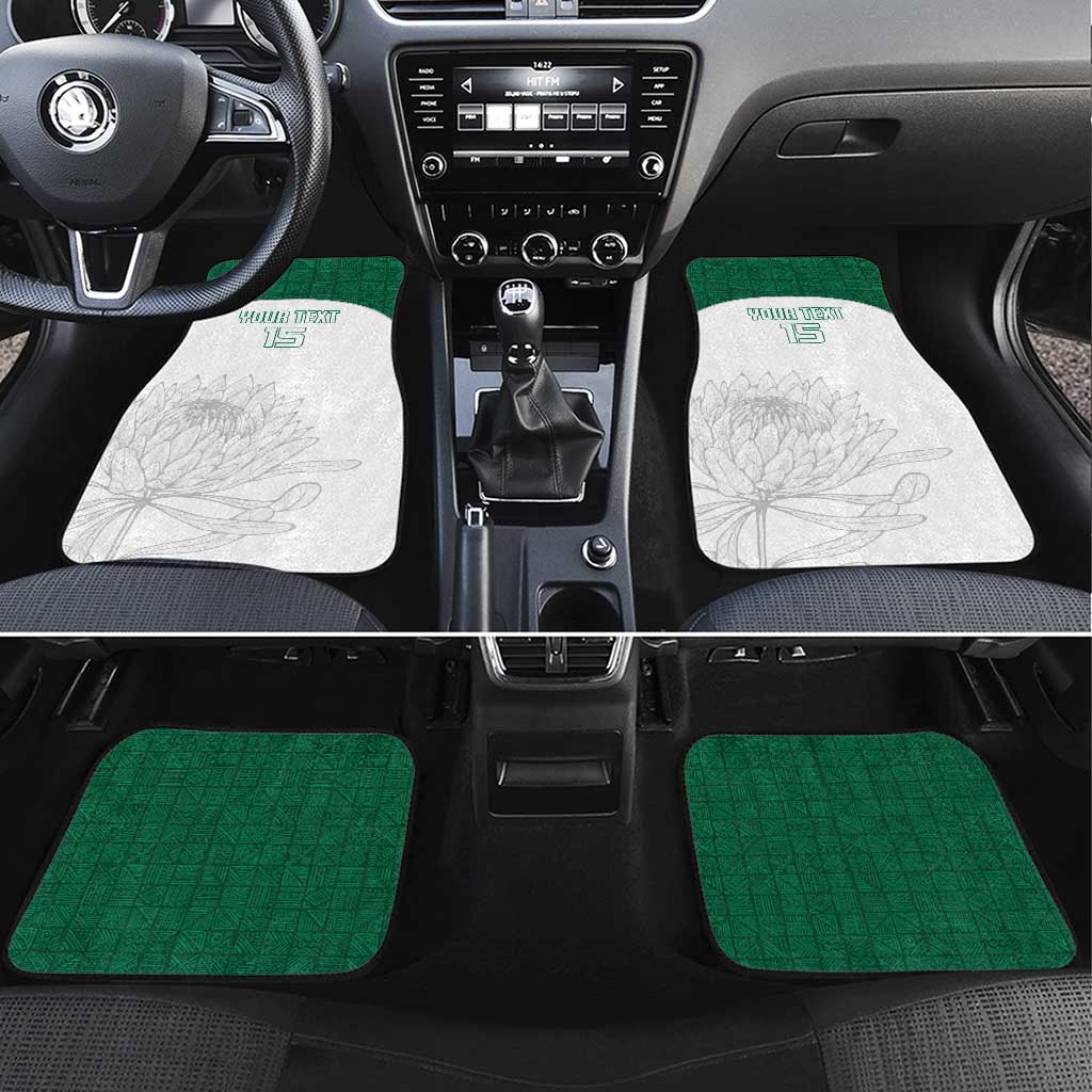 Custom Afro South Africa Cricket Car Mats Go Proteas - African Pattern