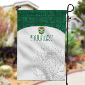 Custom Afro South Africa Cricket Garden Flag Go Proteas - African Pattern