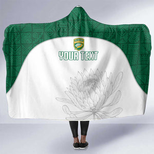 Custom Afro South Africa Cricket Hooded Blanket Go Proteas - African Pattern