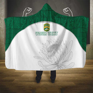 Custom Afro South Africa Cricket Hooded Blanket Go Proteas - African Pattern