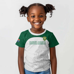 Custom Afro South Africa Cricket Kid T shirt Go Proteas - African Pattern