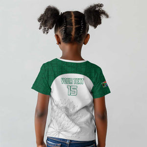 Custom Afro South Africa Cricket Kid T shirt Go Proteas - African Pattern