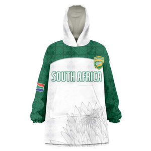 Custom Afro South Africa Cricket Kid Wearable Blanket Hoodie Go Proteas - African Pattern