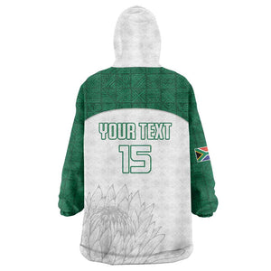 Custom Afro South Africa Cricket Kid Wearable Blanket Hoodie Go Proteas - African Pattern