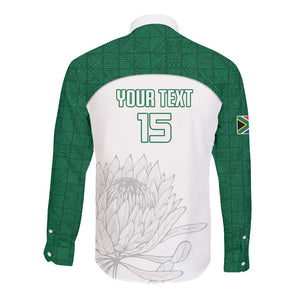 Custom Afro South Africa Cricket Long Sleeve Button Shirt Go Proteas - African Pattern