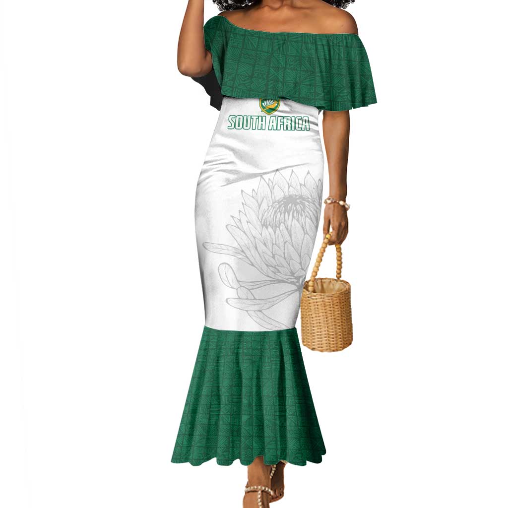 Custom Afro South Africa Cricket Mermaid Dress Go Proteas - African Pattern