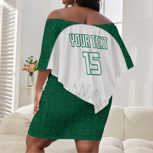 Custom Afro South Africa Cricket Off Shoulder Short Dress Go Proteas - African Pattern