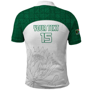 Custom Afro South Africa Cricket Polo Shirt Go Proteas - African Pattern