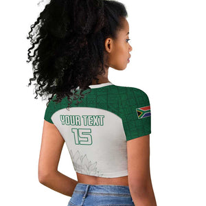 Custom Afro South Africa Cricket Raglan Cropped T shirt Go Proteas - African Pattern