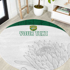 Custom Afro South Africa Cricket Round Carpet Go Proteas - African Pattern