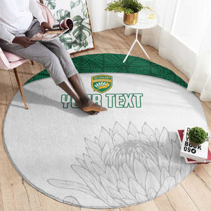 Custom Afro South Africa Cricket Round Carpet Go Proteas - African Pattern