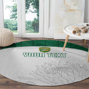 Custom Afro South Africa Cricket Round Carpet Go Proteas - African Pattern