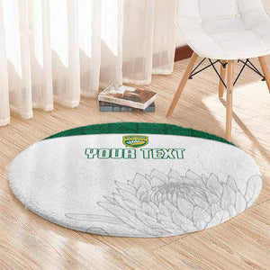 Custom Afro South Africa Cricket Round Carpet Go Proteas - African Pattern