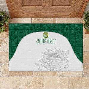 Custom Afro South Africa Cricket Rubber Doormat Go Proteas - African Pattern