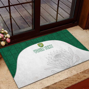 Custom Afro South Africa Cricket Rubber Doormat Go Proteas - African Pattern