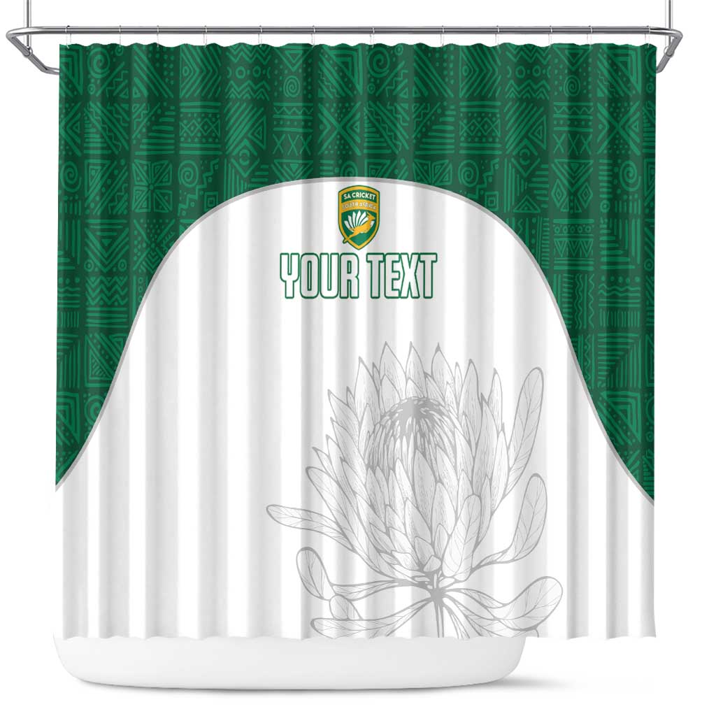 Custom Afro South Africa Cricket Shower Curtain Go Proteas - African Pattern