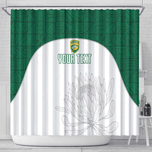 Custom Afro South Africa Cricket Shower Curtain Go Proteas - African Pattern