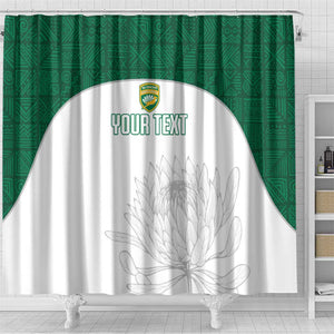 Custom Afro South Africa Cricket Shower Curtain Go Proteas - African Pattern