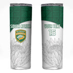 Custom Afro South Africa Cricket Skinny Tumbler Go Proteas - African Pattern