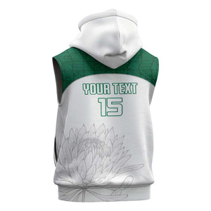 Custom Afro South Africa Cricket Sleeveless Zip Hoodie Go Proteas - African Pattern - African Pride