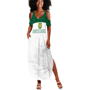 Custom Afro South Africa Cricket Summer Maxi Dress Go Proteas - African Pattern