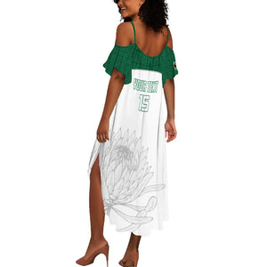 Custom Afro South Africa Cricket Summer Maxi Dress Go Proteas - African Pattern