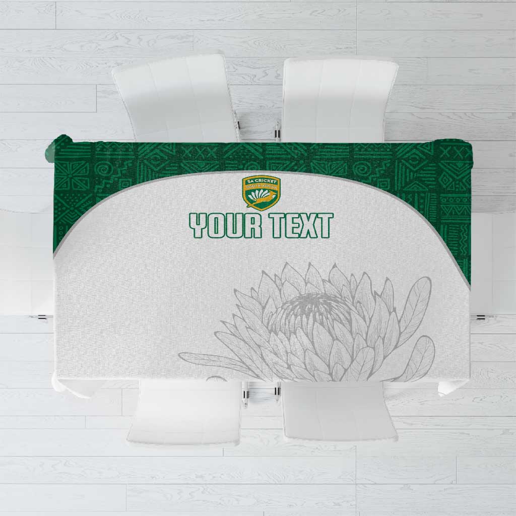 Custom Afro South Africa Cricket Tablecloth Go Proteas - African Pattern