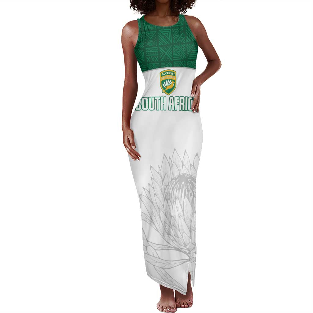 Custom Afro South Africa Cricket Tank Maxi Dress Go Proteas - African Pattern