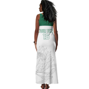 Custom Afro South Africa Cricket Tank Maxi Dress Go Proteas - African Pattern