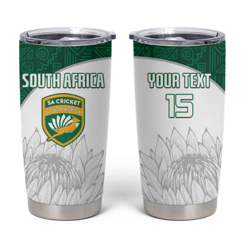Custom Afro South Africa Cricket Tumbler Cup Go Proteas - African Pattern