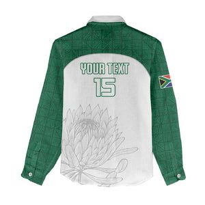 Custom Afro South Africa Cricket Women Casual Shirt Go Proteas - African Pattern