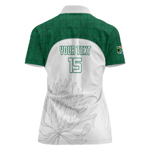 Custom Afro South Africa Cricket Women Polo Shirt Go Proteas - African Pattern