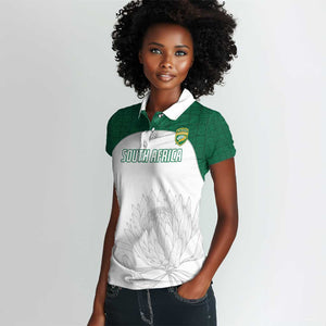 Custom Afro South Africa Cricket Women Polo Shirt Go Proteas - African Pattern