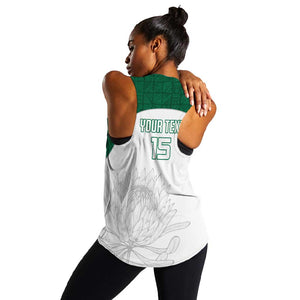 Custom Afro South Africa Cricket Women Racerback Tank Go Proteas - African Pattern