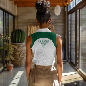 Custom Afro South Africa Cricket Women Sleeveless Polo Shirt Go Proteas - African Pattern