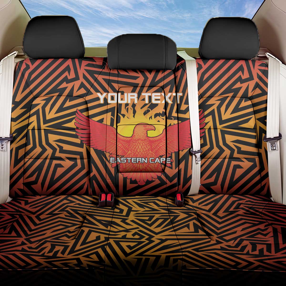 Custom Afro South Africa Cricket Back Car Seat Cover Eastern Cape - Go Sunrisers