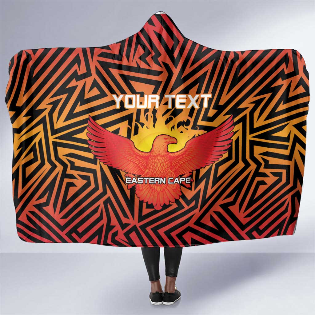 Custom Afro South Africa Cricket Hooded Blanket Eastern Cape - Go Sunrisers