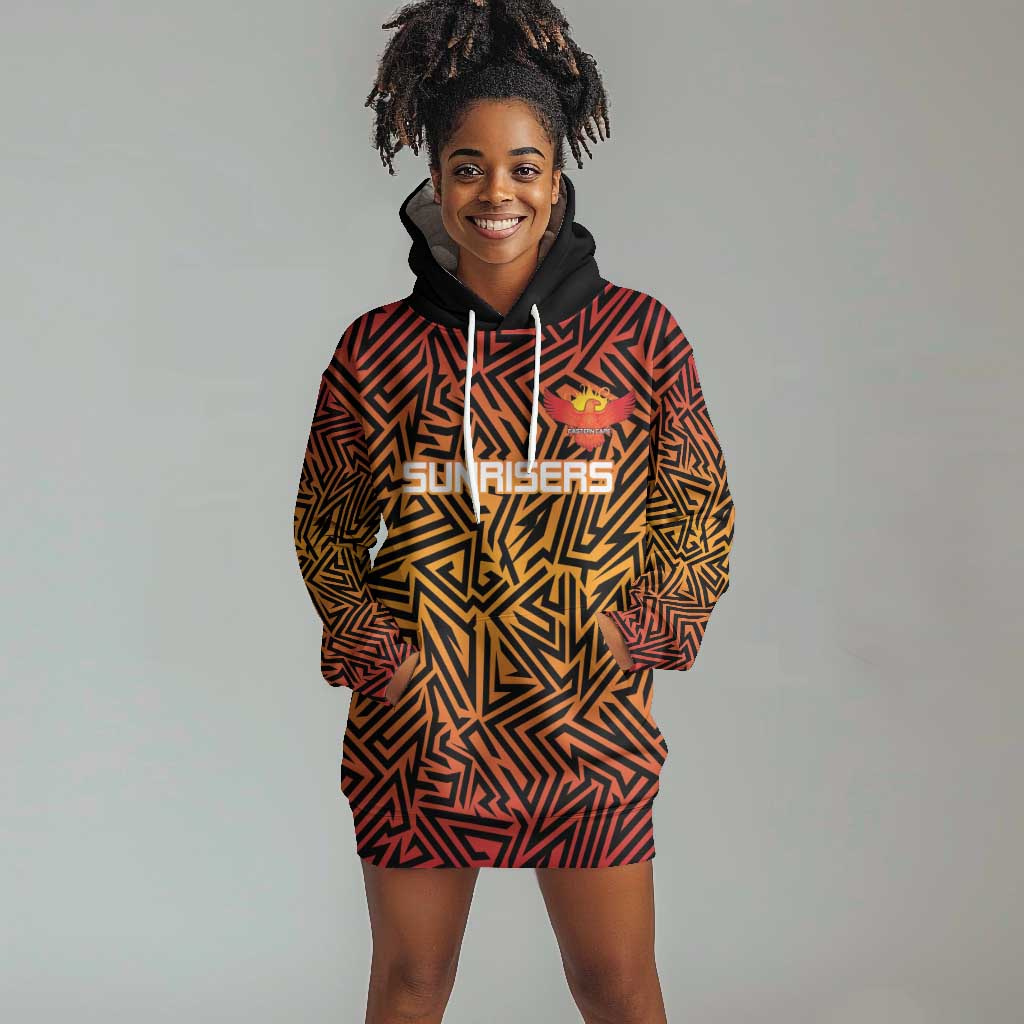 Custom Afro South Africa Cricket Hoodie Dress Eastern Cape - Go Sunrisers